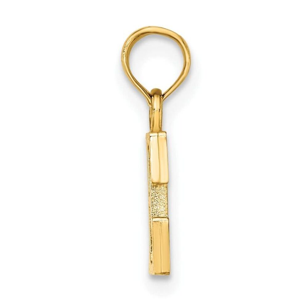 10k Yellow Gold Polished E Block Initial Charm - image 7